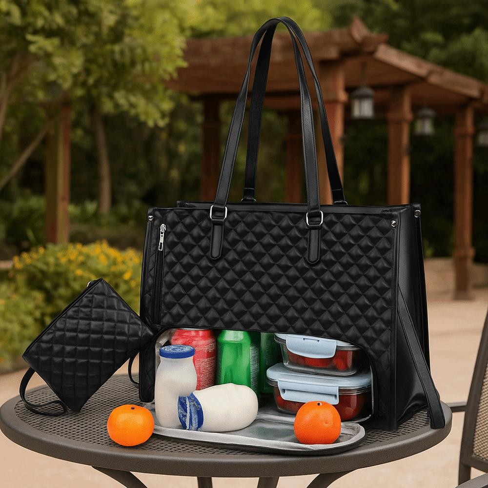1-in-1 Laptop Lunch Tote Bag Lunch Box Shoulder Strap Multifunctional Laptop Handbag Waterproof Large Portable Laptop Bags