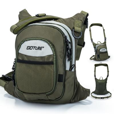 Goture Fishing Bag, Fly Fishing Chest Bag, Mini Tackle Storage, Multifunctional, Ultra-Lightweight, Portable, Compact, Army Green