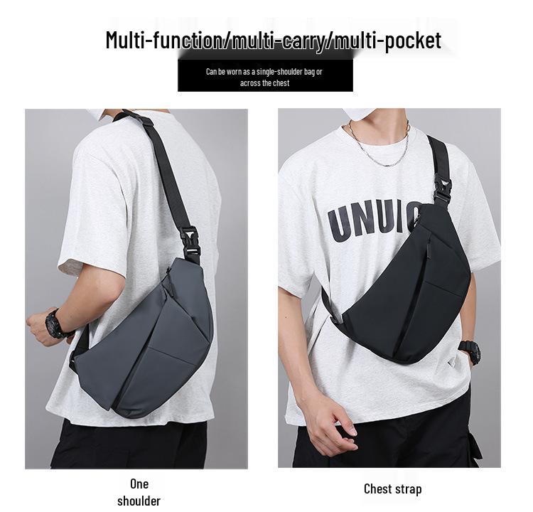 Men's Crossbody Bag: Stylish Cross-Border Single Shoulder Bag for Outdoor Sports, Cycling, Casual Travel, and Commute - High-End Chest Bag.