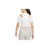 Nike Solid Color Brand Logo Hollow Design Round Neck Pullover Short Sleeve T-Shirt Women Tops White DV7963-100