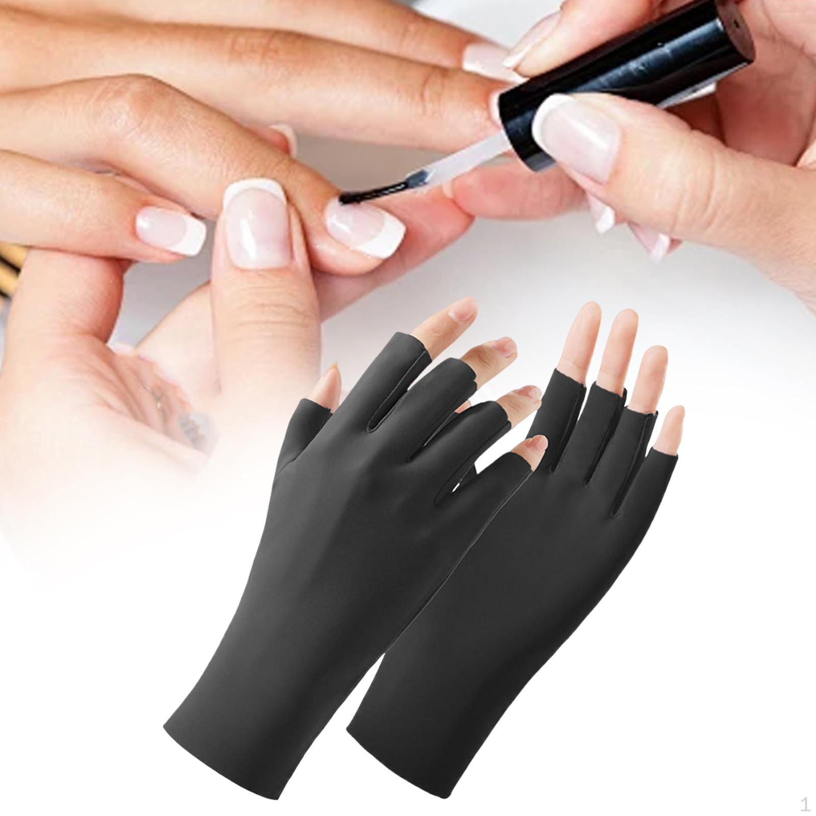 

Перчатки для гелевого маникюра ногтей Легкие Многоцелевые Без пальцев чёрный