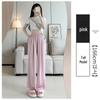 2024 Women's Wide-Leg Acetate Satin Pants - High-End, Casual, Drape Style for Summer