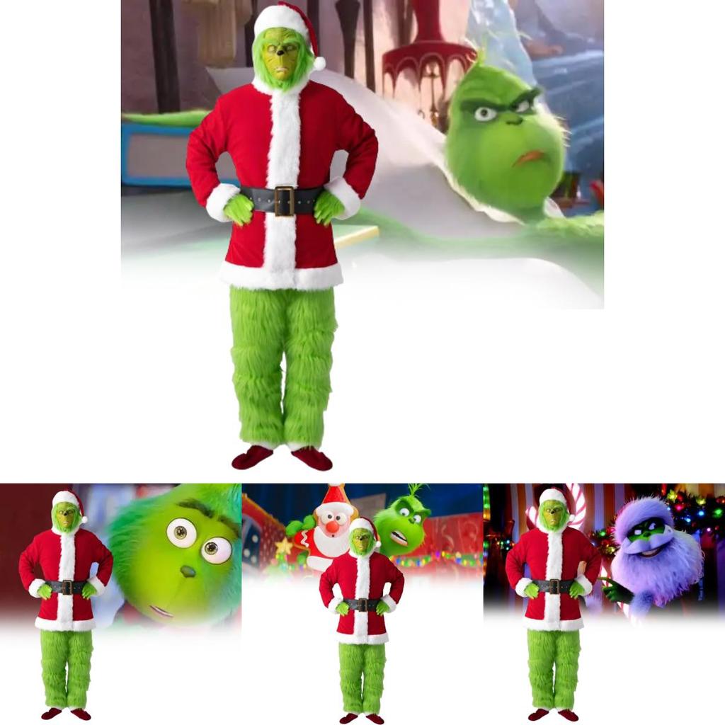 The Grinch Christmas Costume Cosplay Outfit For Adults Holiday Party