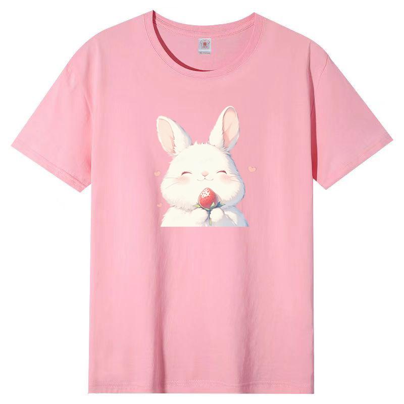 Fun Cat Print Short-sleeved T-shirt Women Summer New Loose Cotton Top Bottoming Shirt