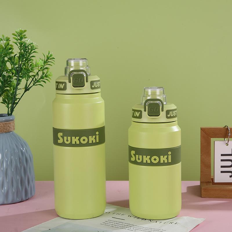 

Новый высококачественный внешний вид, большая емкость, термос из нержавеющей стали, спортивный чайник, подарочная чашка с трубочкой 600ml