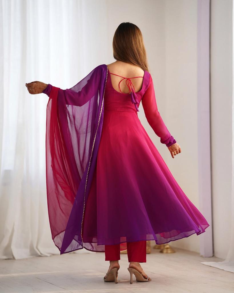 Dámské bollywoodské šaty Anarkali z liščího georgettu, hotové k nošení, salwar kameez na párty