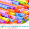 100pcs 25cm Disposable Plastic Straw Stretchable Artistic Curved Straw for Juice Beverage Soda Restaurant Tableware Accessories