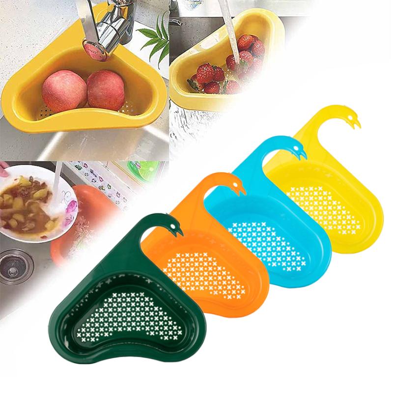 1PC Swan Kitchen Sink Drain Basket Leftovers Filter Sink Hanging Fruit And Vegetable Sink Water Filter Rack