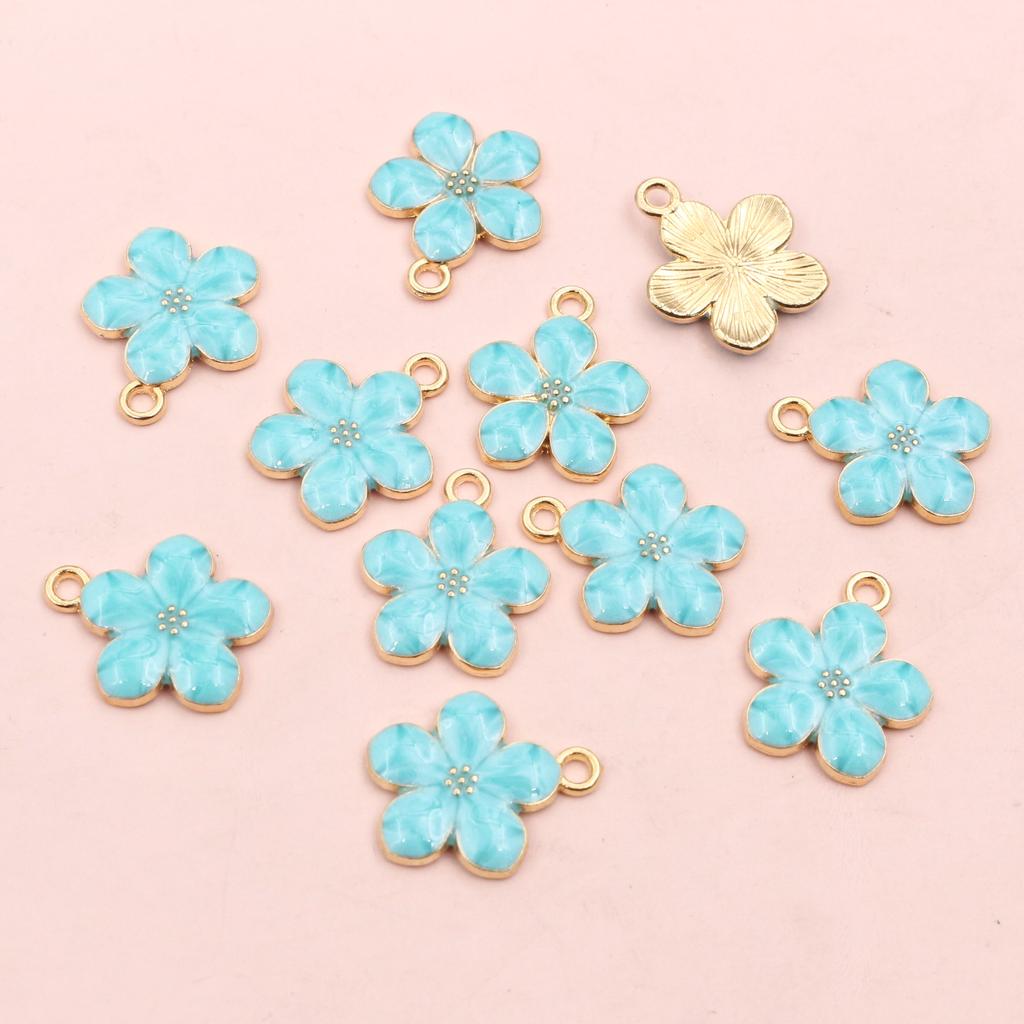20pcs 17x14mm Flower Charms Pendant Enamel Alloy Small Cute Flower Charms DIY Jewelry Accessories Findings for Necklace Earrings