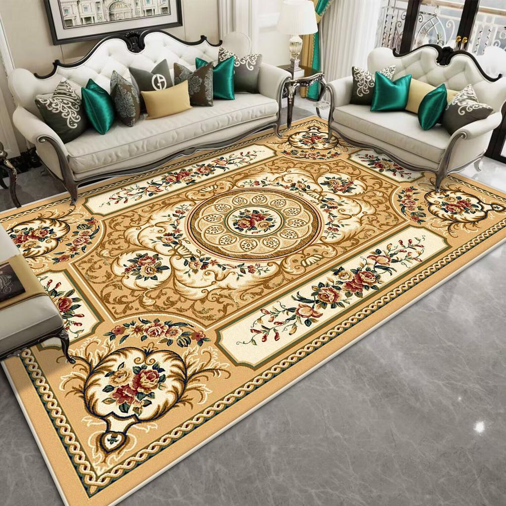 Luxury Decorative Rug for Living Room Flower Design Non-slip Room Decoration Home Mats Big Size Bedroom Carpet Machine Washable