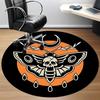 1PCMoth Skull Office Round Area Rug,  Mat Suitable For Office, Under Office Chairs Bedroom Living Room Home Decor, Room Deco