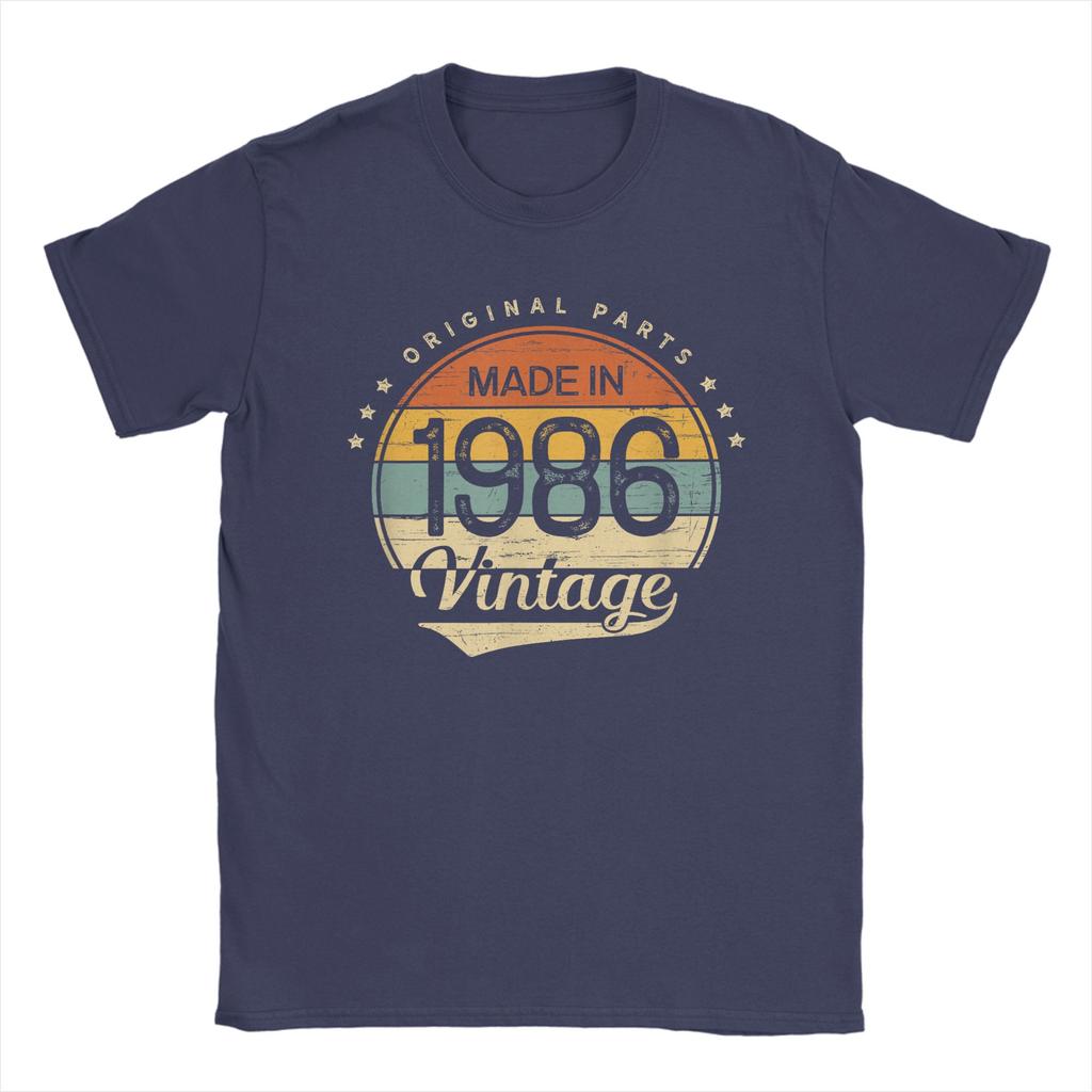 Oversized T Shirt Beach 40th Birthday Classic Vintage 1986 Original Parts Novelty TShirts Cotton Tshirt Men Classic Top Tees