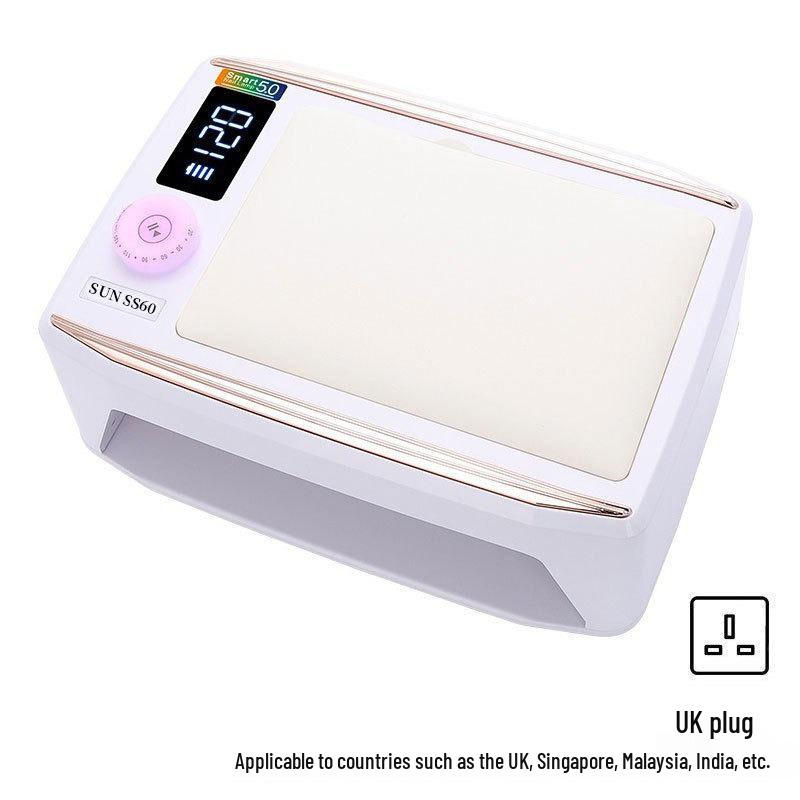 Rechargeable 380W Nail Lamp with Hand Rest for Two-Hand Nail Art