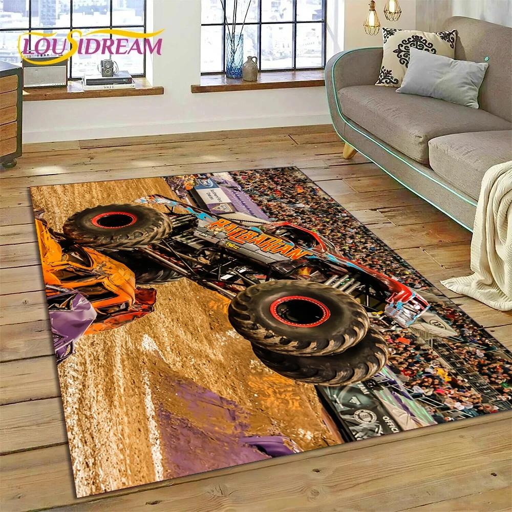 Monster Truck Monster Jam Cartoon Carpet Rug for Bedroom Living Room Home Sofa Decoration,Children Game Large Decor Floor Mat