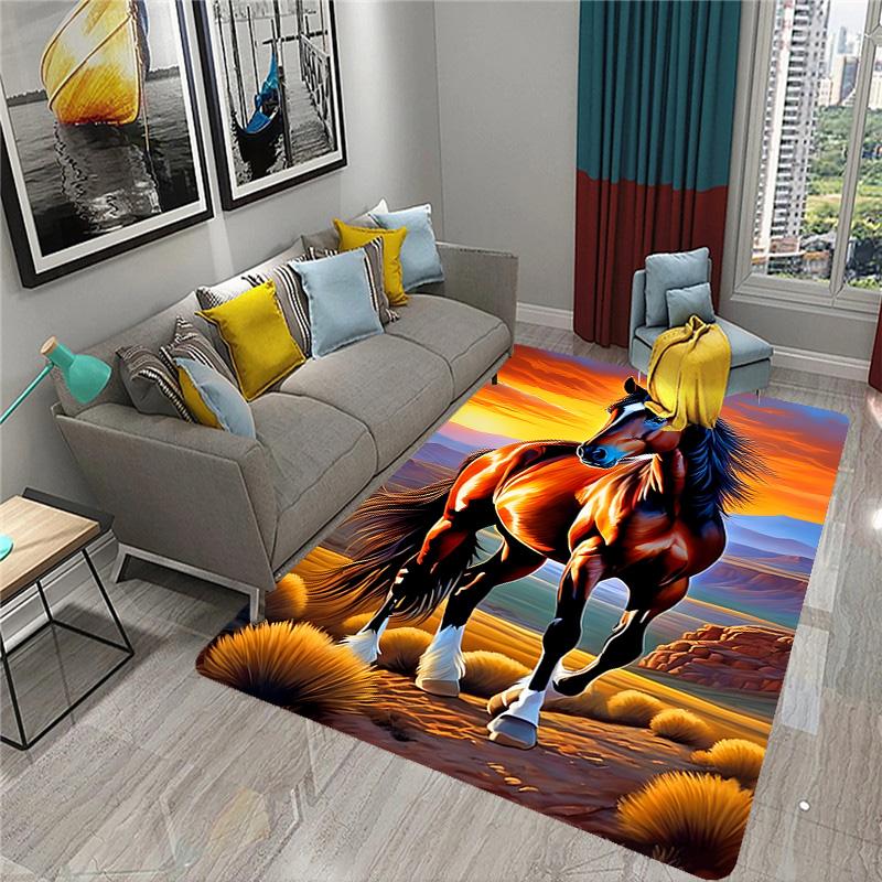 Horse Pattern Printed Rug home decor suitable for living room game room computer room bedroom carpet Halloween gift