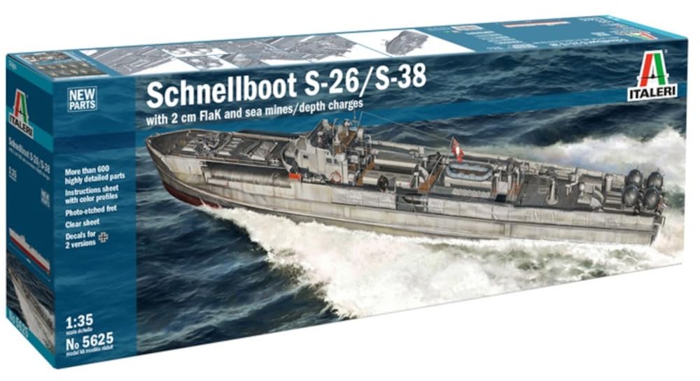 

Platz Italeri WW2 Немецкий Шнельбот Пластиковая Модель IT5625 1/35 (S-Лодка) S-26/S-38 (Корабль)