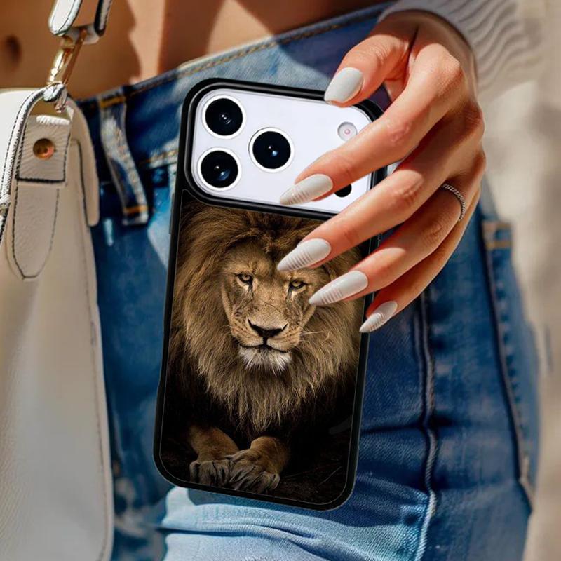 Animal Lion Wolf Tiger Phone Case For iPhone 17 Air 14 15 13 12 Max Cover For Apple 14 15 16 16e 11 Pro Max Plus Coque