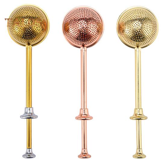 Stainless Steel Tea Infuser Ball Long Handle Fine Mesh Tea Filter Strainer Ball Food Grade Metal Loose Leaf Steeper Kitchen Gadgets