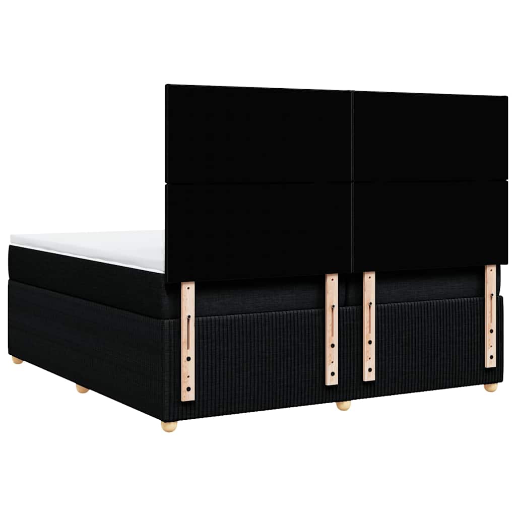 Box Spring Bed with Mattress Black 200 X 200 Cm Fabric