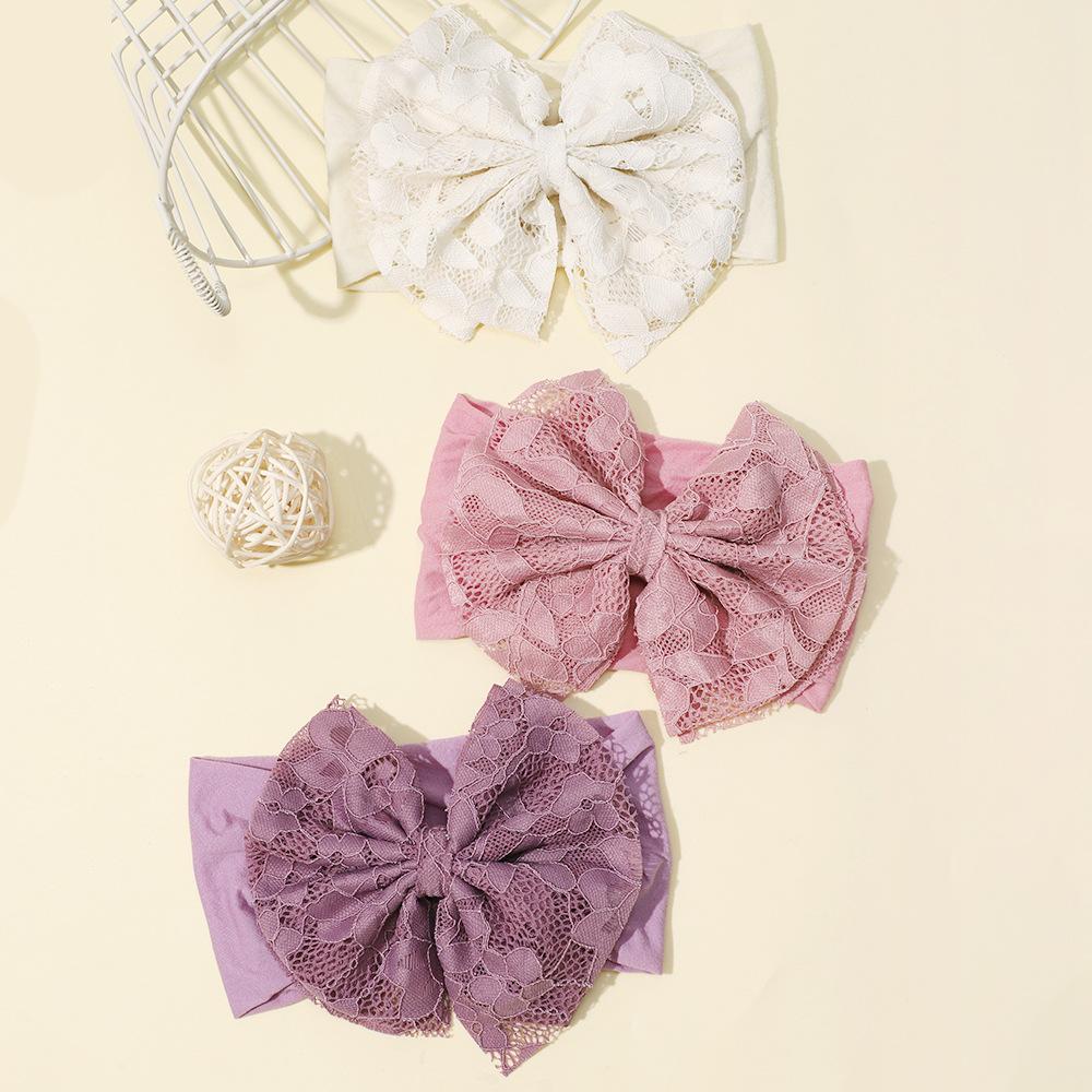 Children's Hair Accessories Lace Bow Wide Headband Baby Fontanelle Headband Baby Headband