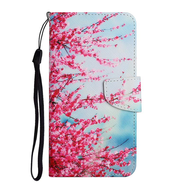 Cute Flower Cat Painted Leather Flip Case For iPhone 6 6S 7 8 X XR XS Max 11 Pro Wallet Card Holder Book Cover Etui