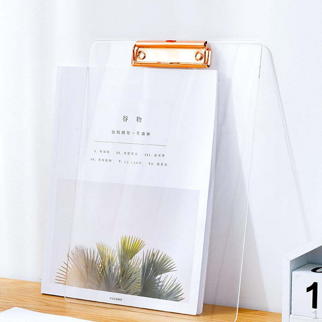 Clipboard - 4 Letter Size Stationery File Folders Test Paper Transparent RoseGold 990₽