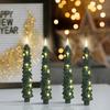 4Pcs LED Flameless Christmas Tree Taper Candles with Remote Control 3D Flame Flickering Window Candlesticks Set