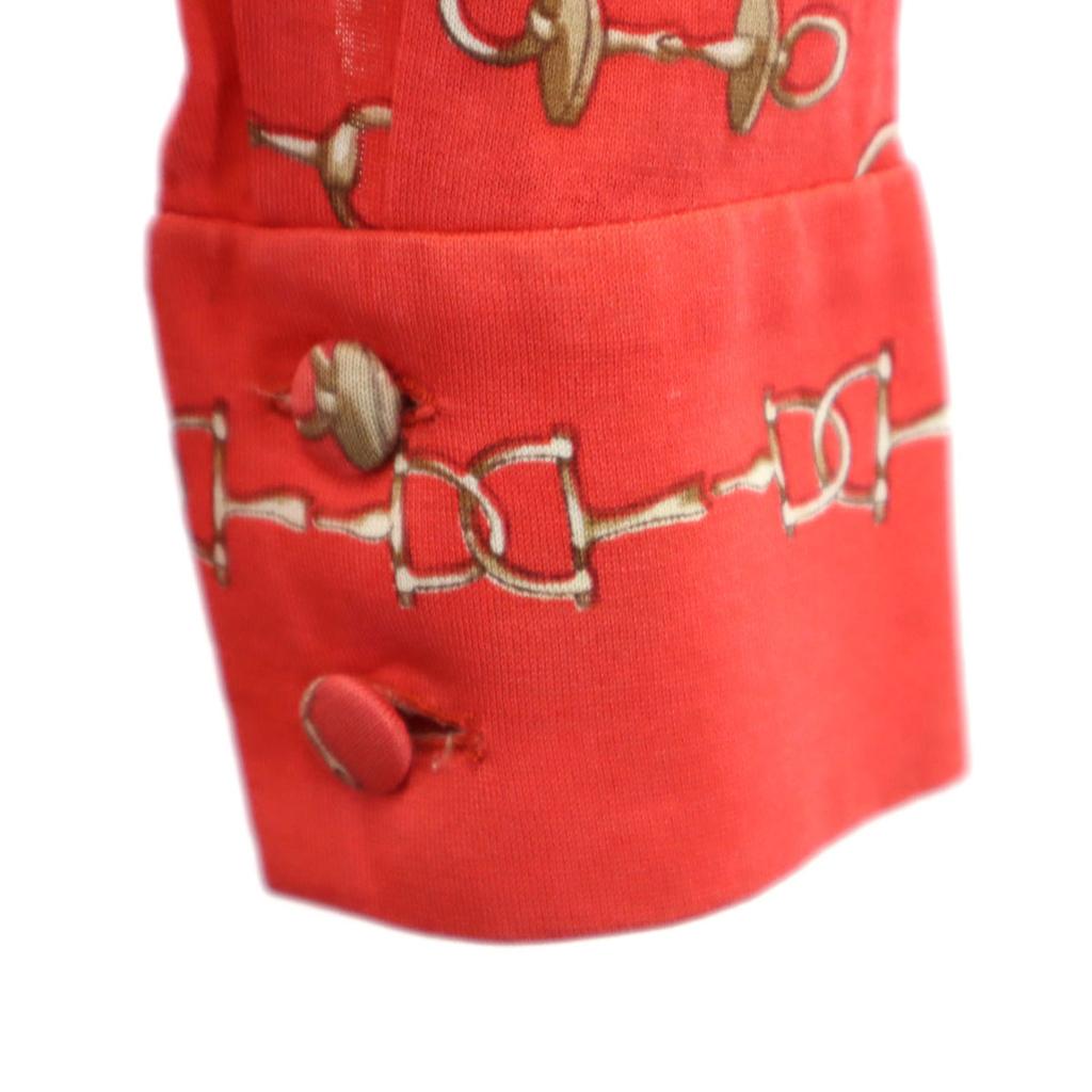 Hermes 80s Made In France Vintage Overall Handle Long Sleeve Shirt Dress Women Used