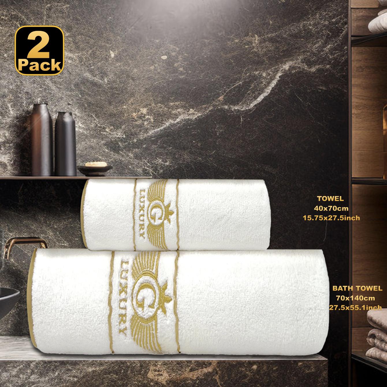 

Тканое коралловое бархатное полотенце, банное полотенце, 2 шт., домашнее, мягкое, прочное, впитывающее, однотонное, с вышивкой, банное полотенце, теплое и удобное, для дома, ежедневные потребности 1 SET