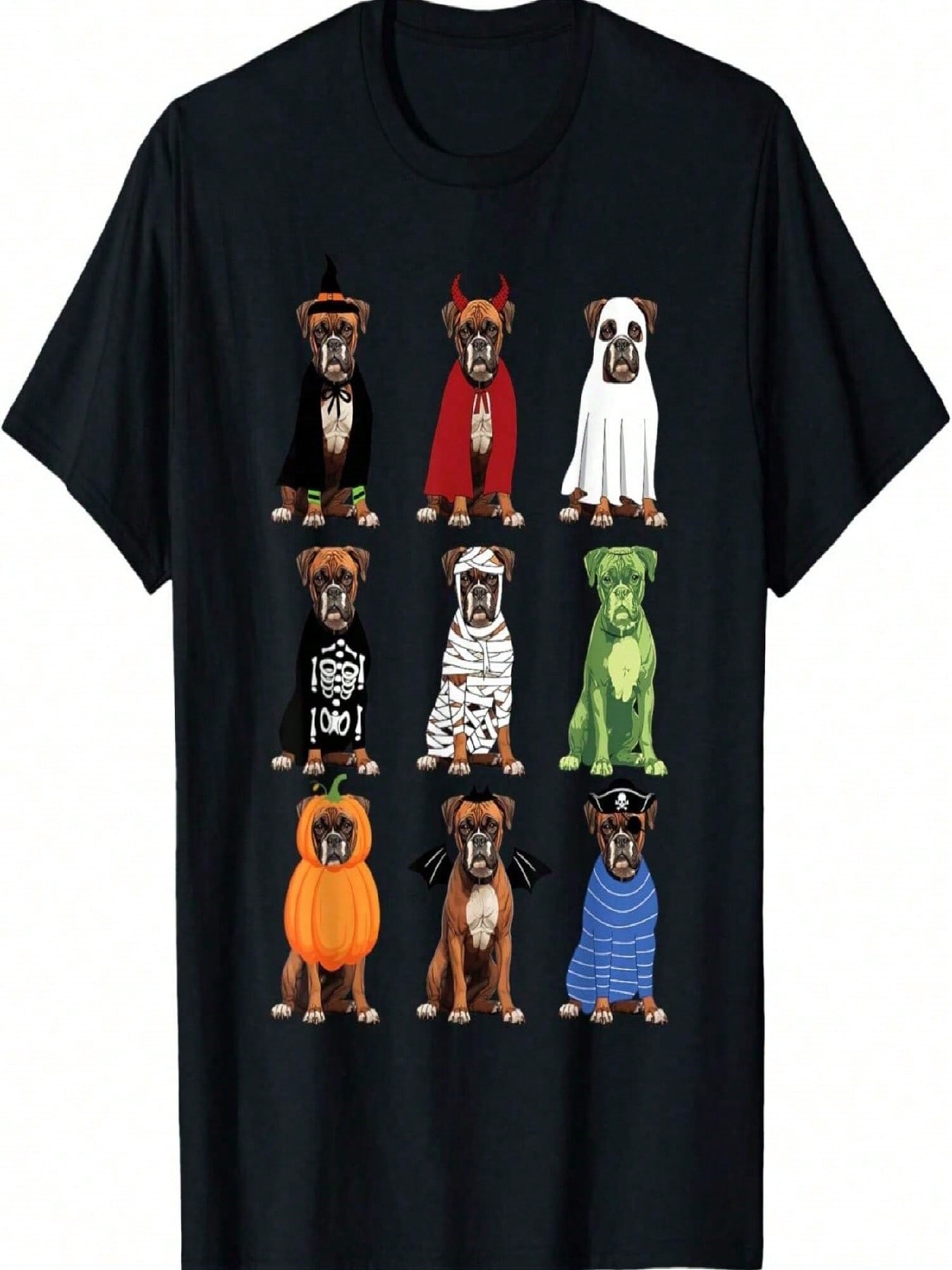 Boxers Dog Halloween Funny Boxers Dog Ostume Ghost T-Shirt S разноцветный