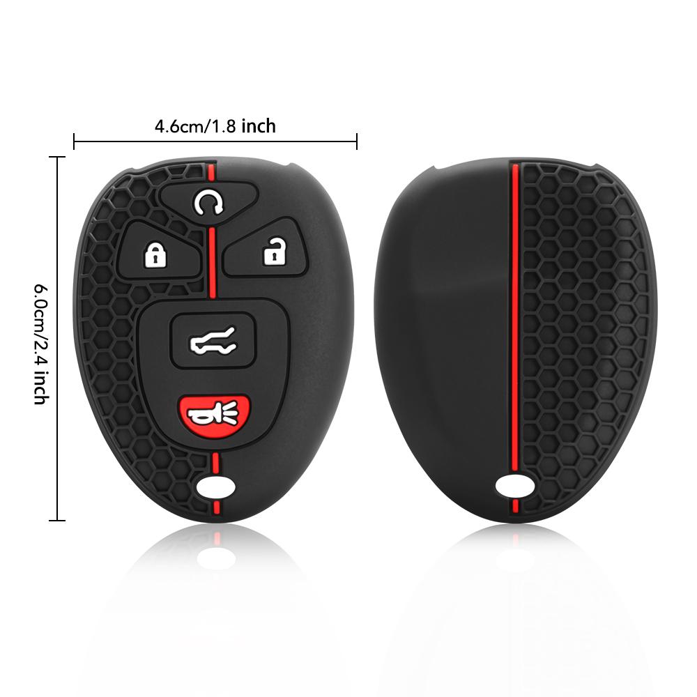 Car Key Silicone Case Fob Rubber Cover for GMC Acadia Yukon XL/Chevy Suburban Tahoe Traverse/Cadillac Escalade SRX/Buick Enclave