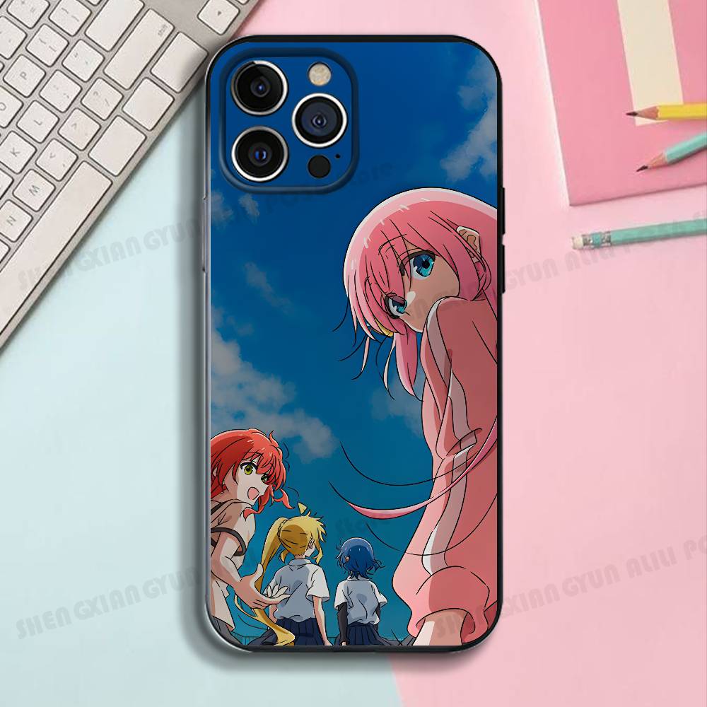 

Bocchi The R-Rock Anime Silicone Phone Case For IPhone 17,16,15,14,13,12 X XS Plus Pro Max SE Shockproof Soft Cover iPhone17pro