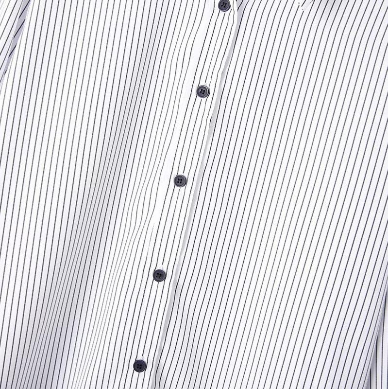 Z Home Women's 1116 Summer New Women's Fashion Simple Versatile Striped Poplin Long Sleeve Shirt 8171117
