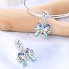 Copper Christmas Series Charms Blue Snowflakes Pendant Jewellery Fit Original Bracelet Necklace For Women Diy Gift