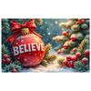 Christmas Theme Display Holiday Decorative BELIEVE Banner Christmas Ornament Display Frosted Finish Holiday Backdrop For Winter