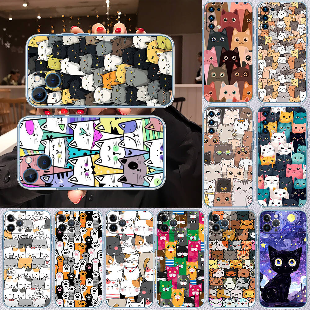 Cat Cartoon Case for Motorola G10 G20 G04 E30 E40 E22 E20 E13 E15 G22 G23 G05 G75 G35 G55 E22S E7 G6 G7 G8 G9 Plus Power Play