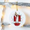 Custom Name Christmas Family Party Ceramic Ornament Personalized Christmas Ornament Xmas Gift Drop Ornaments Decor