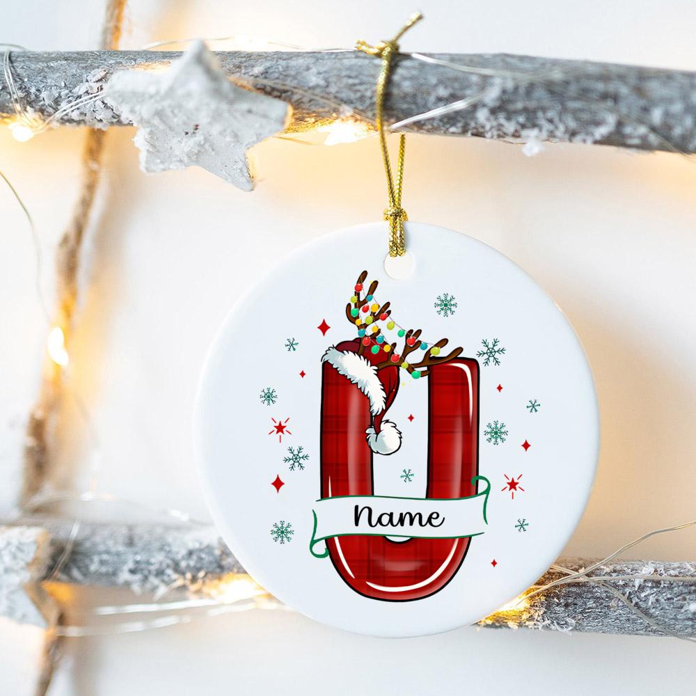 Custom Name Christmas Family Party Ceramic Ornament Personalized Christmas Ornament Xmas Gift Drop Ornaments Decor