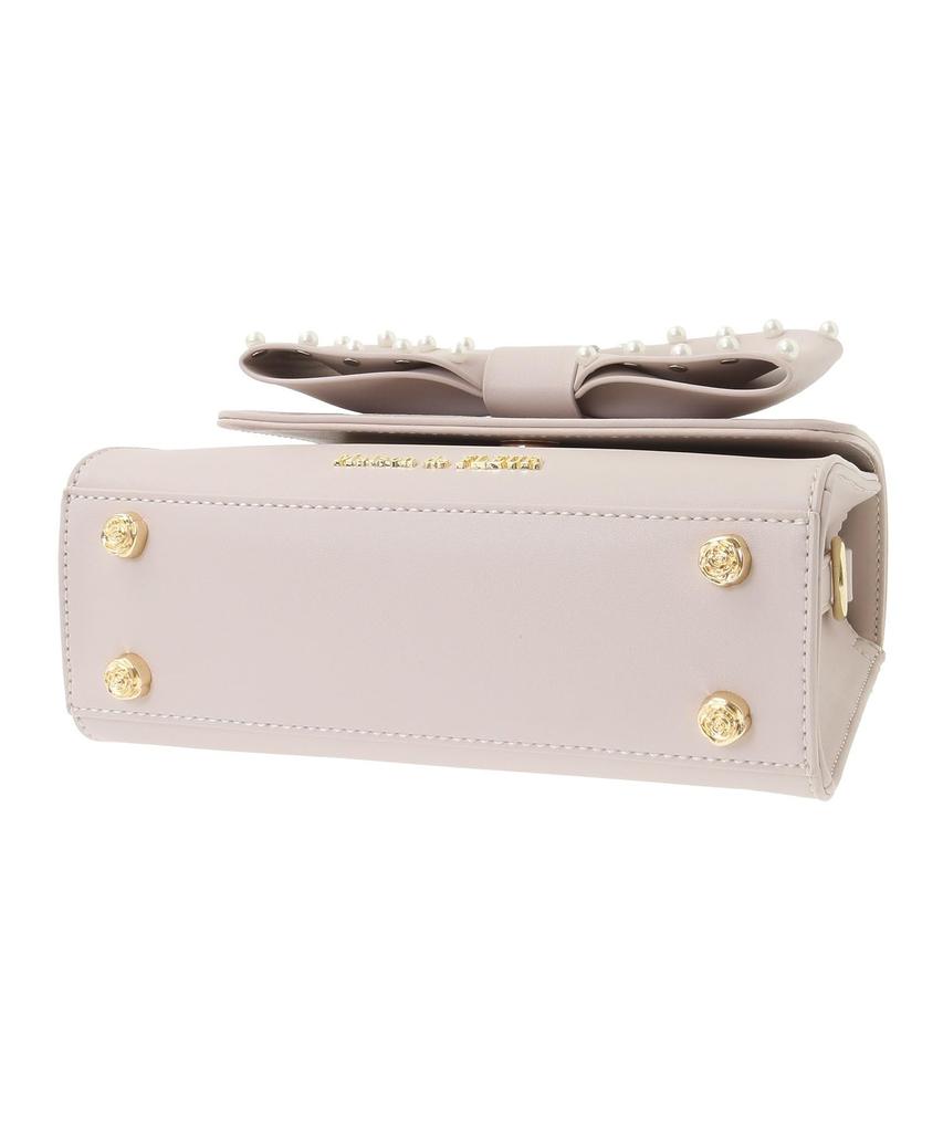 Maison de Fleur Damen-Handtasche mit Perlenband, Schwarz