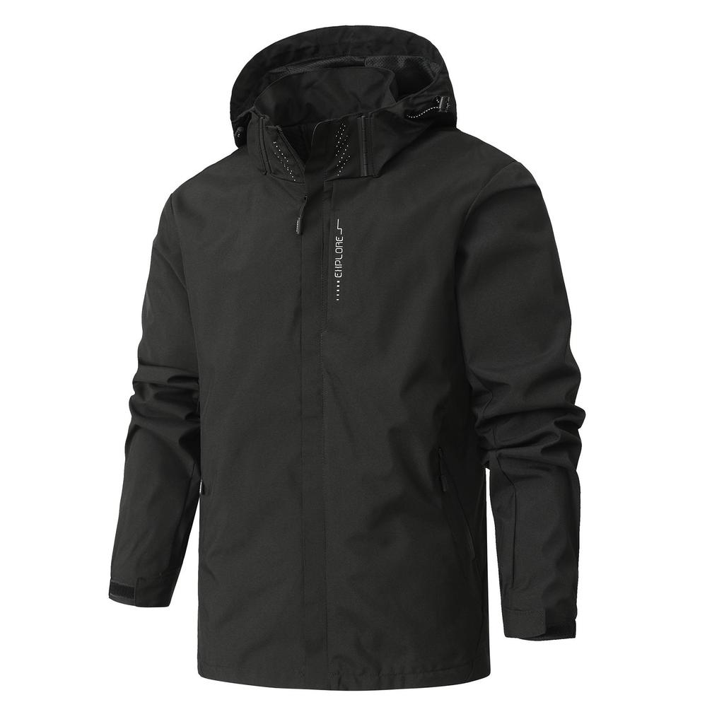 Spring Autumn Outdoor Punching Jacket Men Women Windbreaker Waterproof Jacket Coat Climbing Detachable Hat