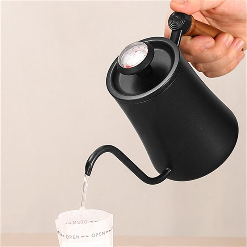 Kaffekanna Mjölkskummare Kannor Vattenkokare Svanhals Vattenkokare Pip med Termometer Espressokaffekanna Tekanna 550ml