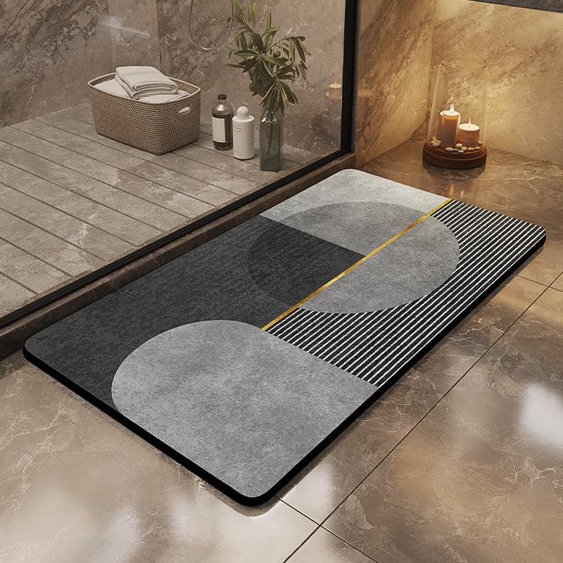 Silt Mold Absorbent Bath Mat, Bathroom Floor Absorbent Foot Mat, Dirt-resistant and Slip-resistant Floor Mat