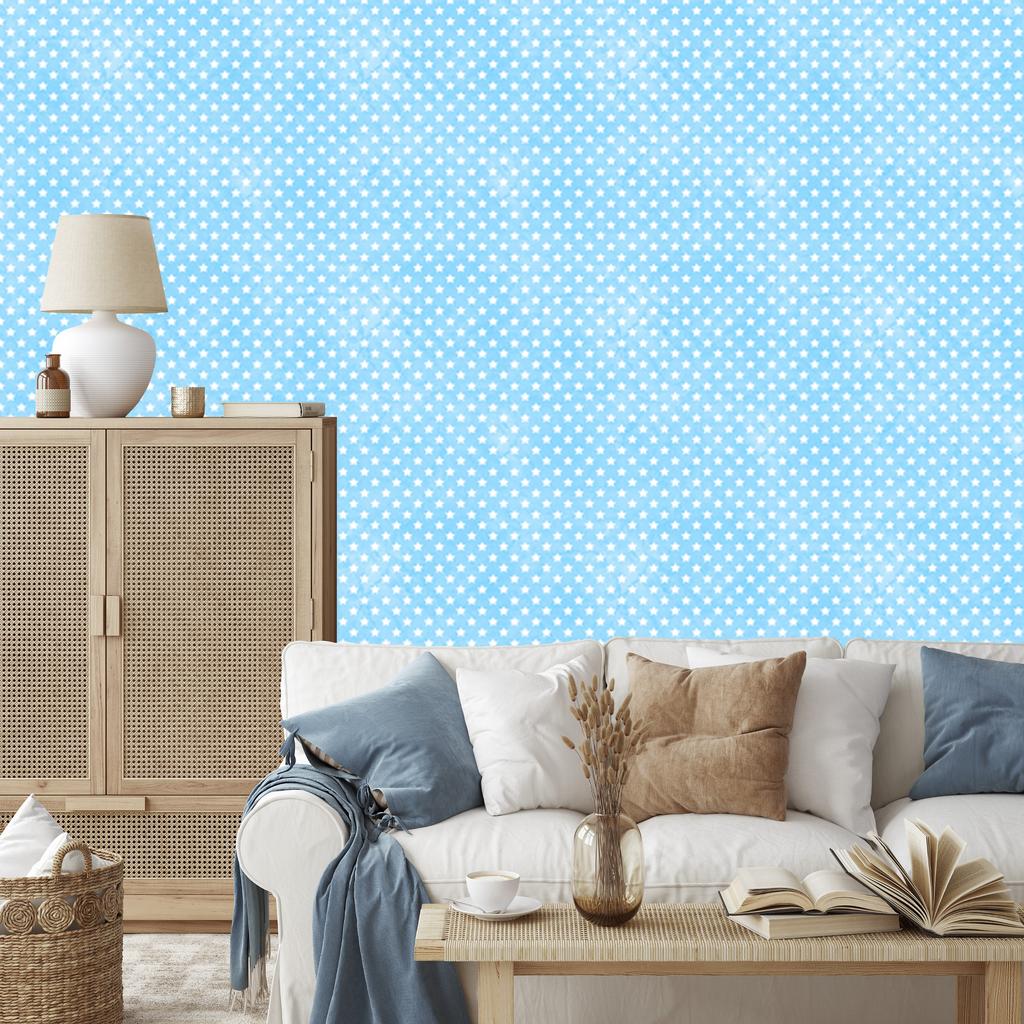 Azure Stars Wallpaper, Subtle Detail for Living Room and Bedroom 50x1000