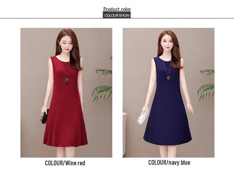 2025 Summer Sleeveless Modal A-line Dress - Loose Fit, Large Size