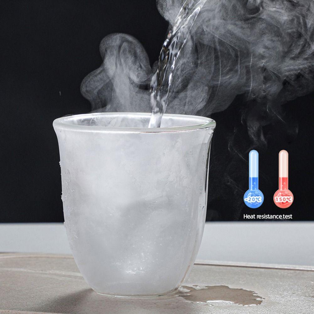 Cup Breakfast Mug High Borosilicate Insulated Coffee Tea Cup Tea Drink Cups Transparent Clear Double Wall Glass Cup