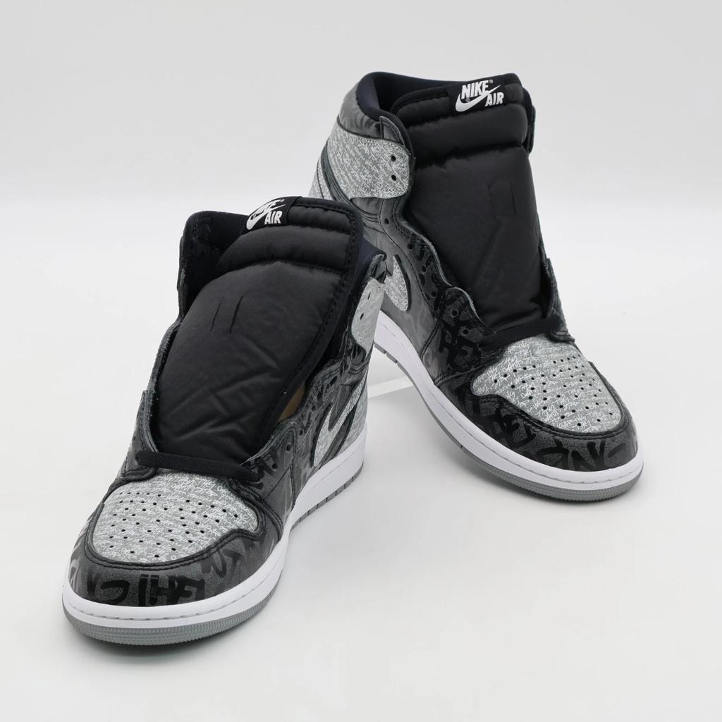 555088-036 Nike Jordan 1 High OG Rebellionaire Black White Particle Grey