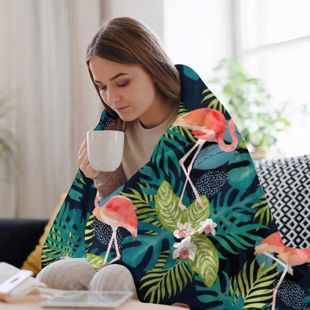 Flamingo Tropics Throw Blanket Air Conditioner Soft Blanket for Office Home