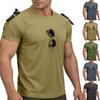 Men’s Short Sleeve Crew Neck T-Shirt Inspired Design Breathable Lightweight Top with Utility Shoulder Pockets
