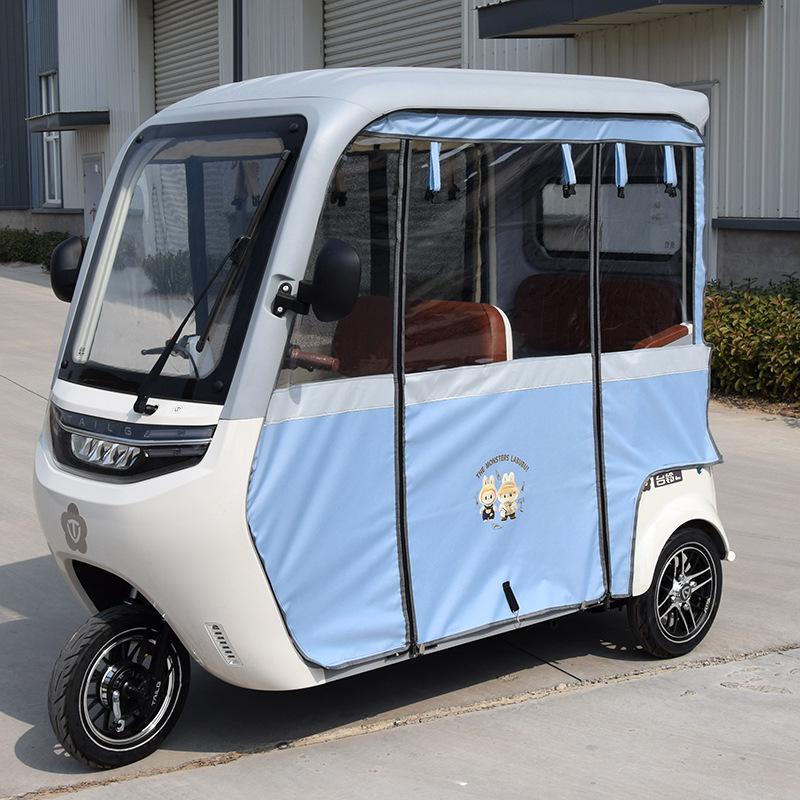 Electric Tricycle Canopy Tent Rain Curtain for Jinpeng Da'an SU7 (X18) - Gray, All-Season