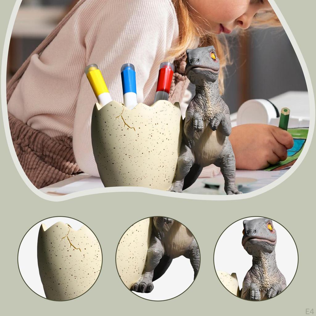 Dinosaur Pen Holder Cosmetic Brush Organizer Adorable Cute Home Decor Stylish Pencil Desk